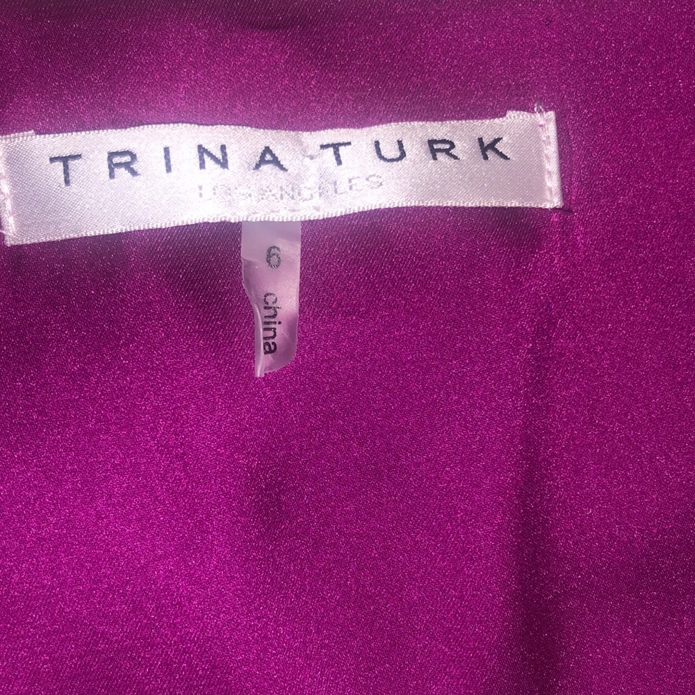 TRINA TURK Boysenberry GLITTERATI Beaded Sequins Geo Pattern Silk Mini Dress - Picture 8 of 8